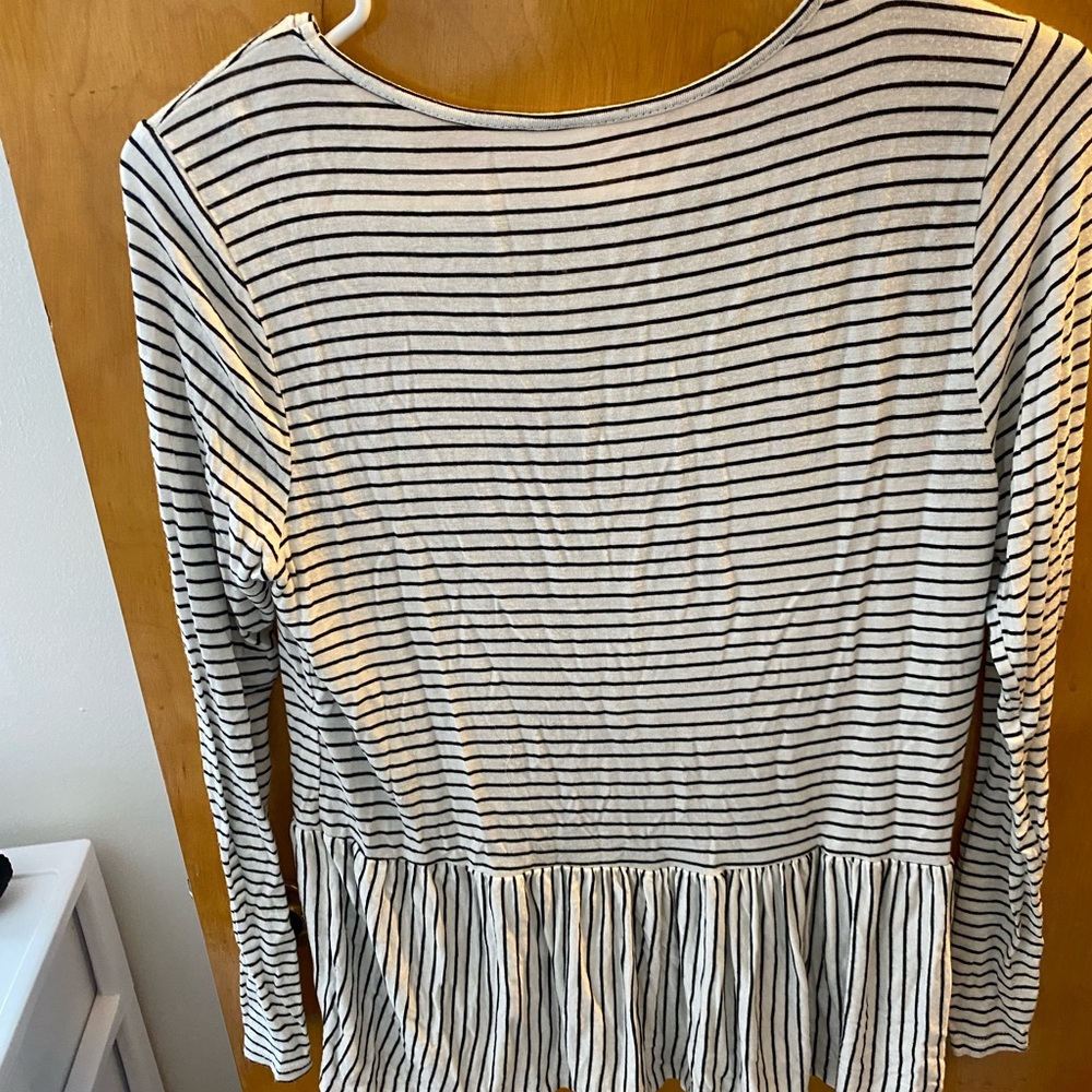 Size small, live in the moment striped top